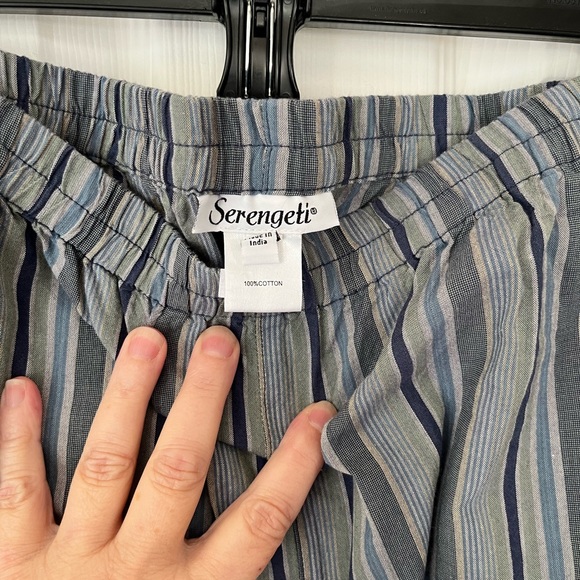 Serengeti Stripped Pull On Pants Blue/Multi Petite XL NWOT - Picture 3 of 8
